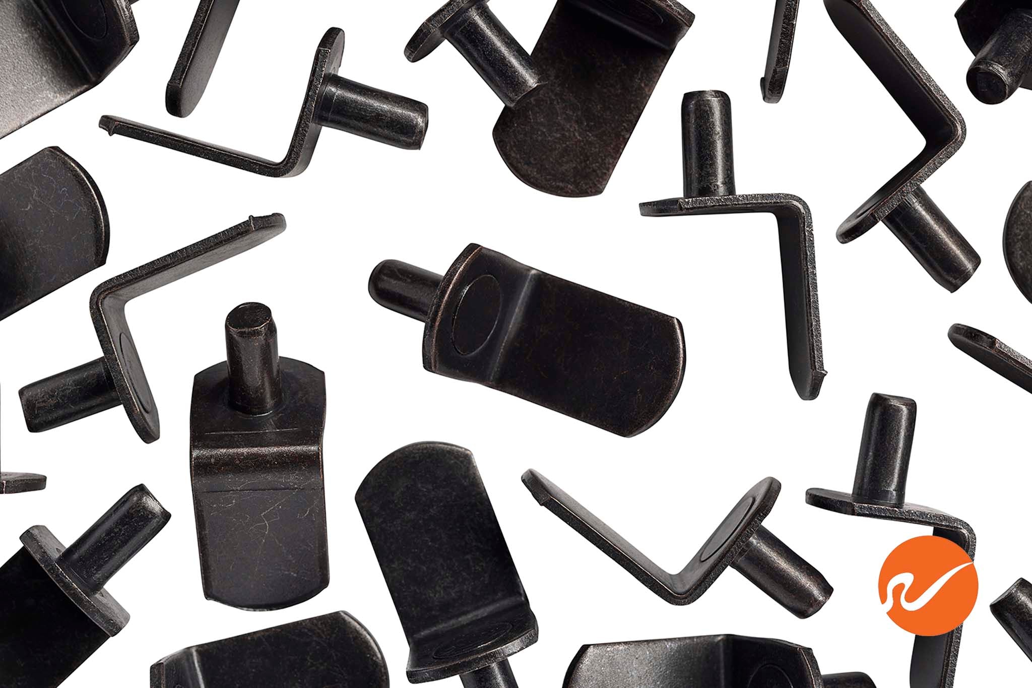 5mm Matte Black "L" Shelf Pins