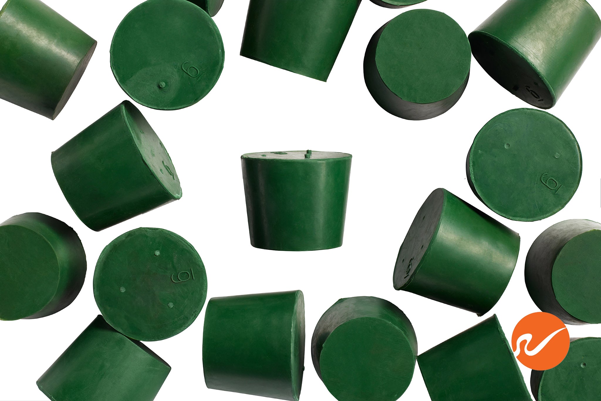#6 Green Neoprene Rubber Stoppers - WidgetCo