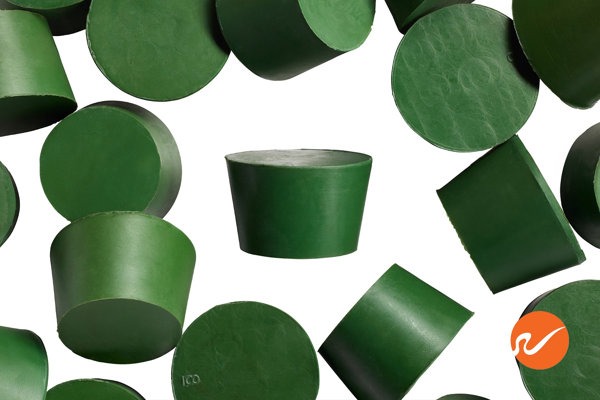 #8 Green Neoprene Rubber Stoppers - WidgetCo
