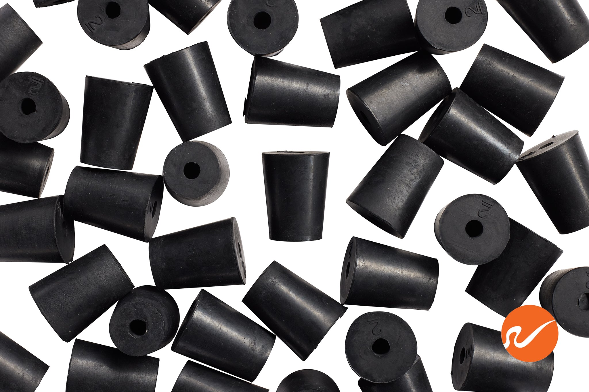 #2 Rubber Stoppers with 1 holes - WidgetCo