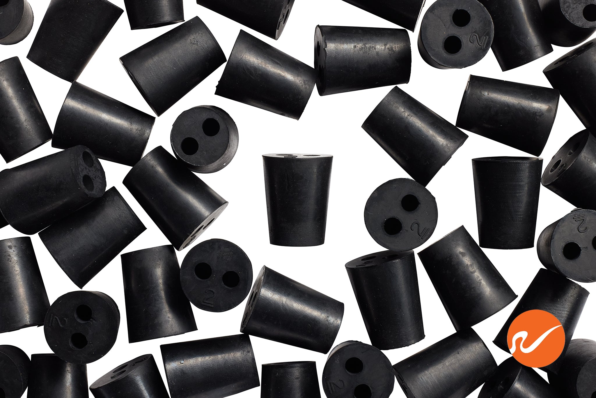 #2 Rubber Stoppers with 2 holes - WidgetCo