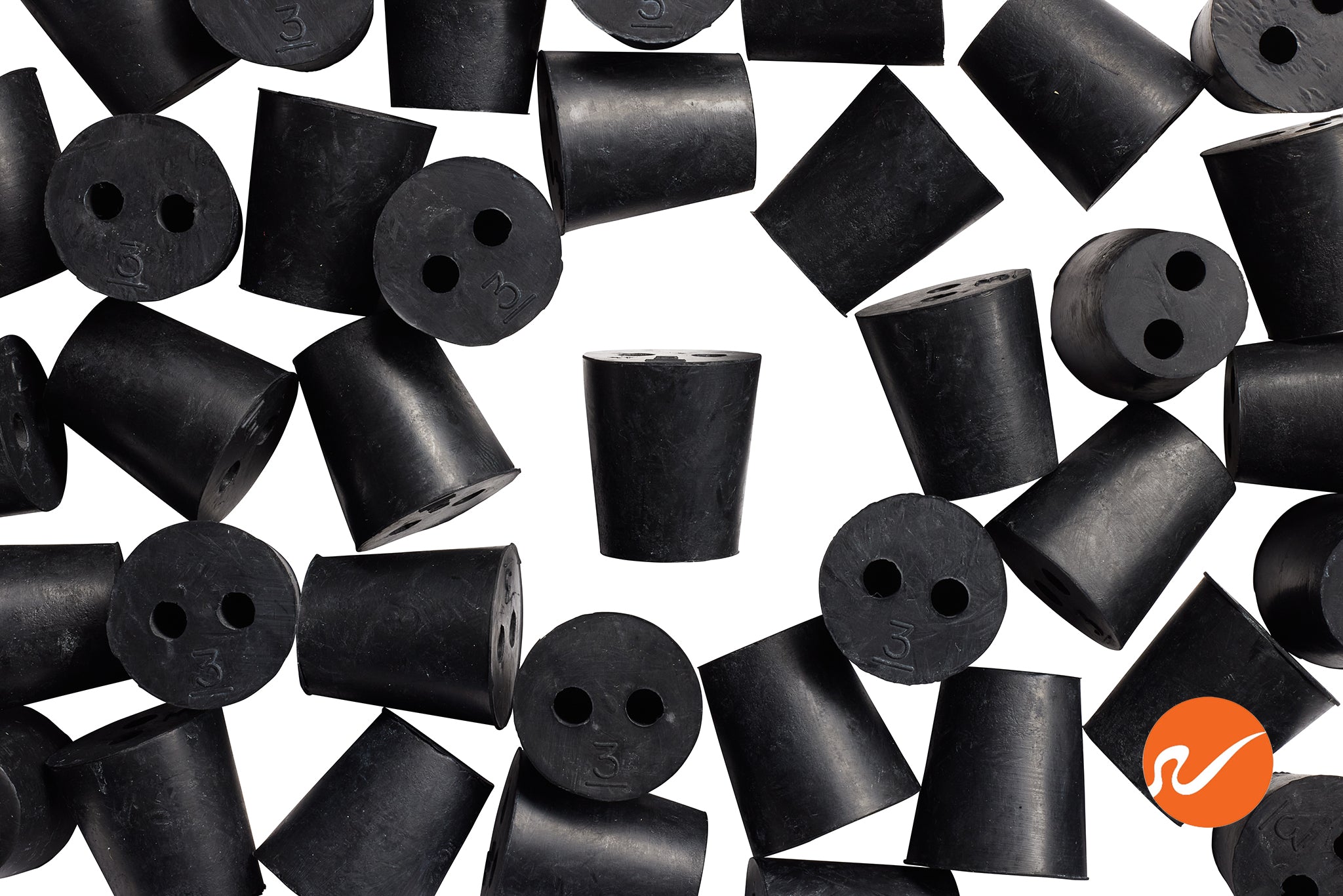 #3 Rubber Stoppers with 2-holes - WidgetCo