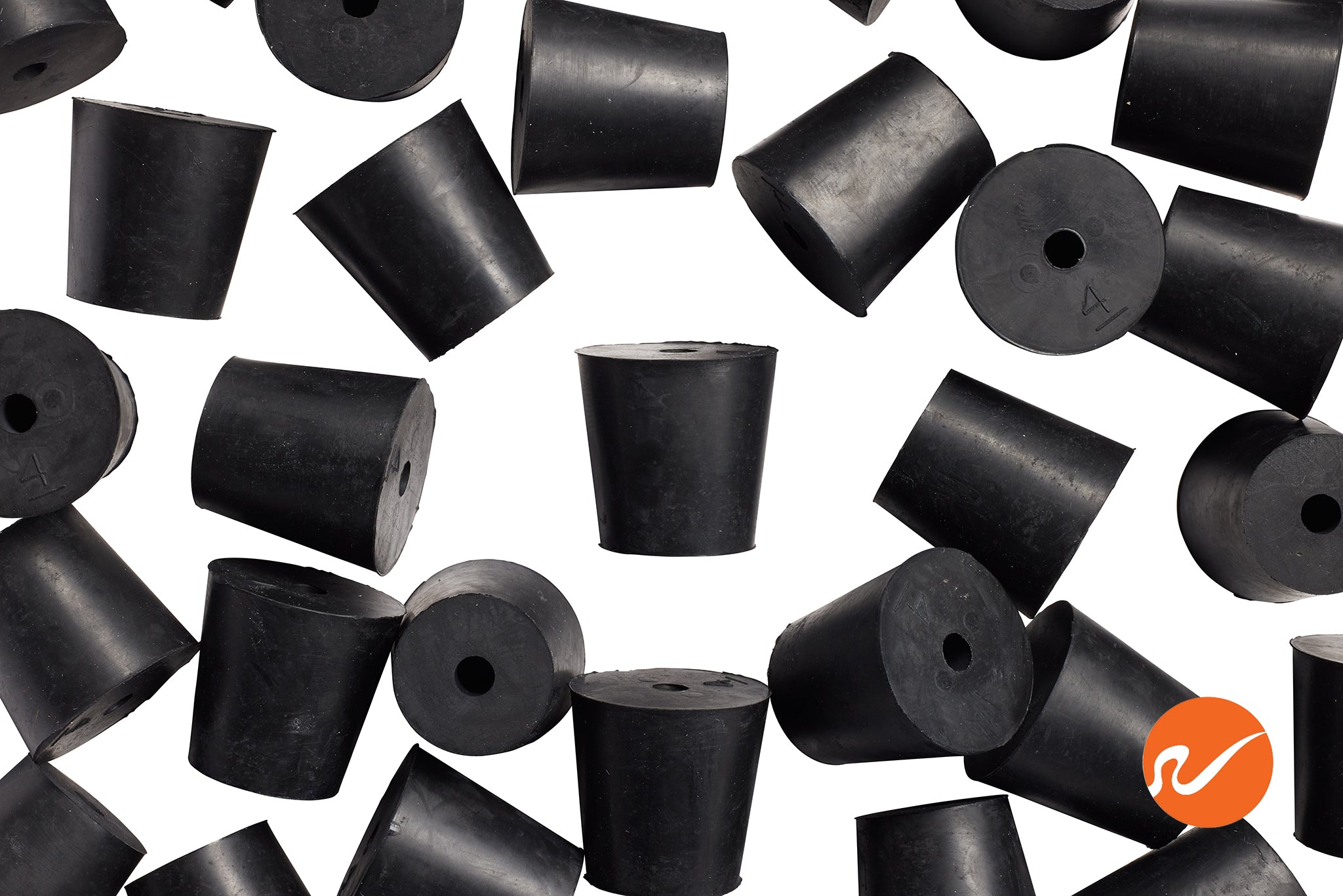 #4 Rubber Stoppers with 1 hole - WidgetCo