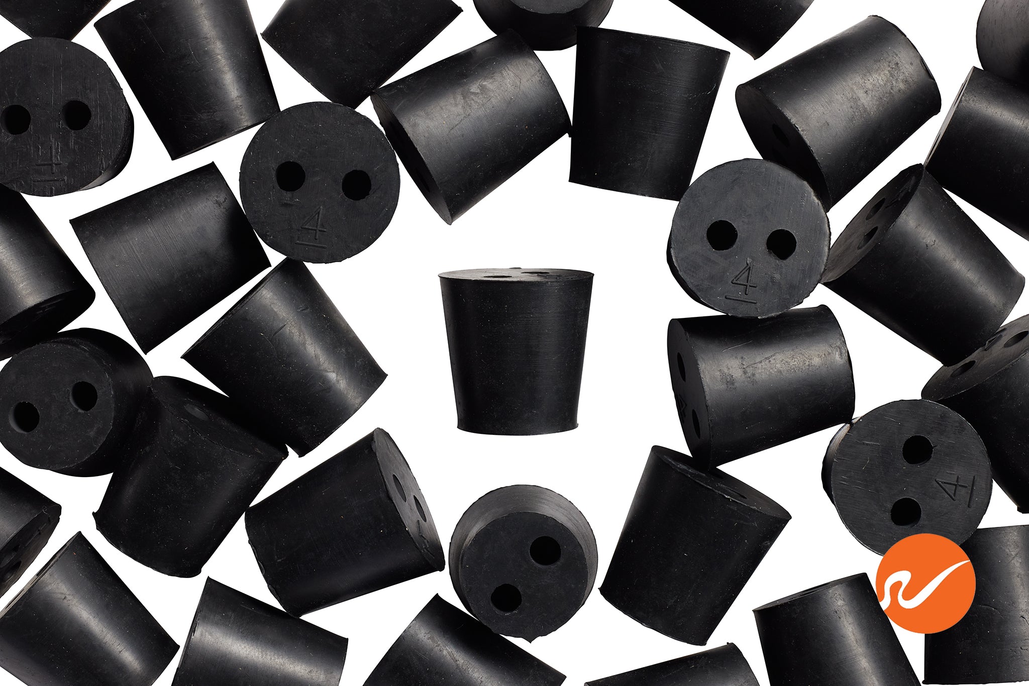 #4 Rubber Stoppers with 2 holes - WidgetCo