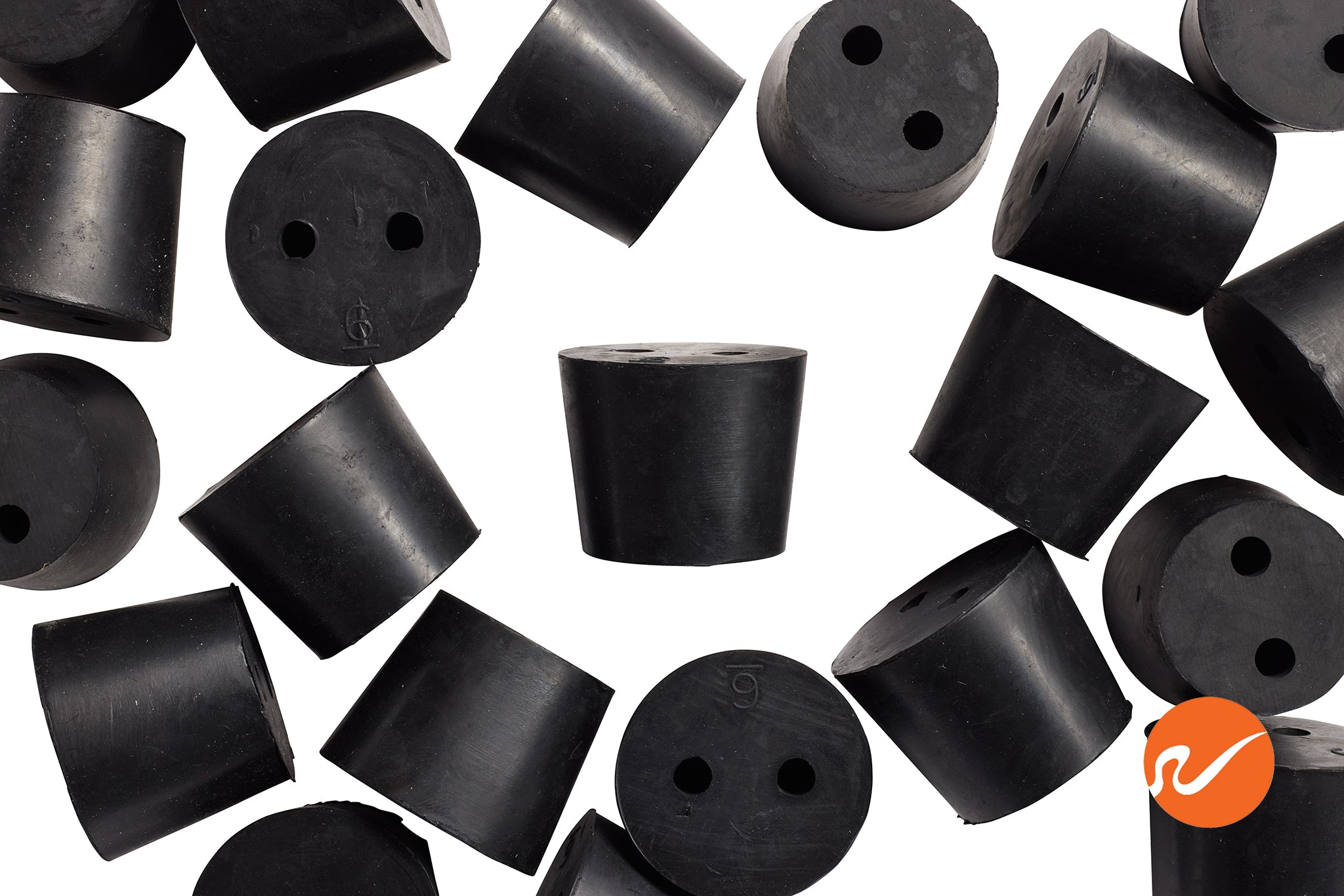 #6 Rubber Stoppers with 2 holes - WidgetCo