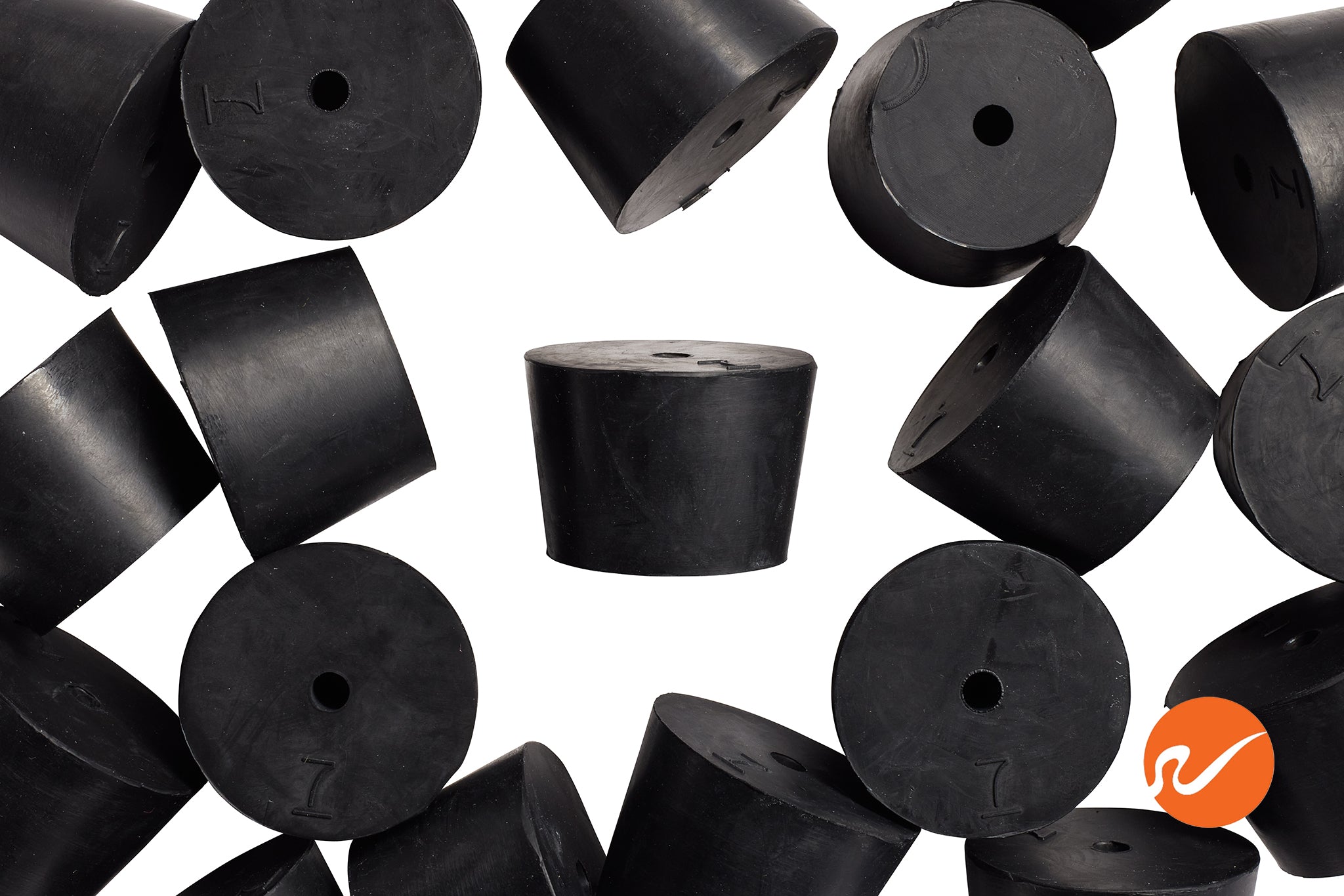 #7 Rubber Stoppers with 1 hole - WidgetCo