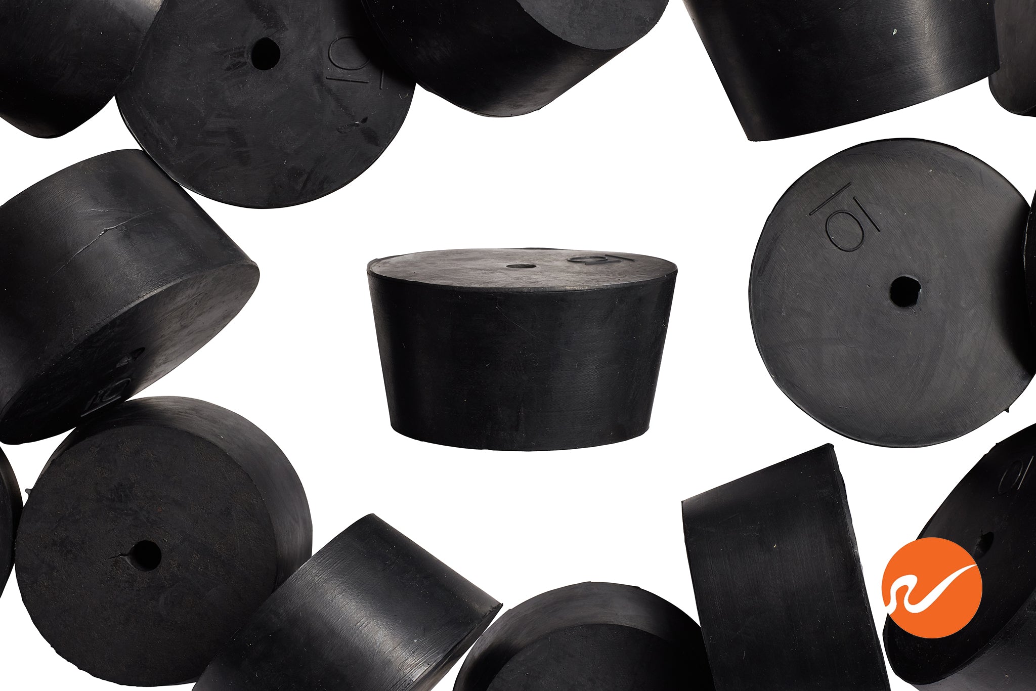 #10 Rubber Stoppers with 1 hole - WidgetCo
