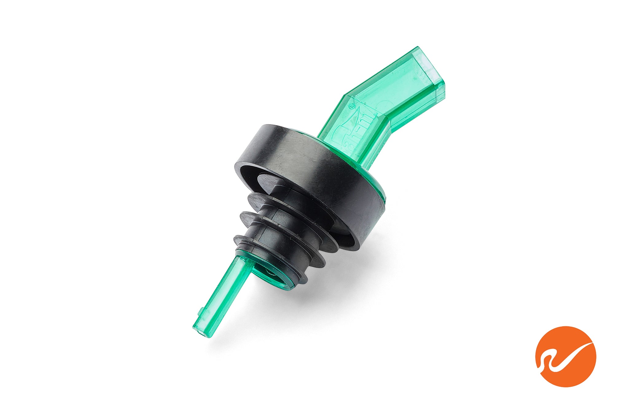 Green Plastic Pour Spouts w/ Bug Screen & Grip Collar - WidgetCo