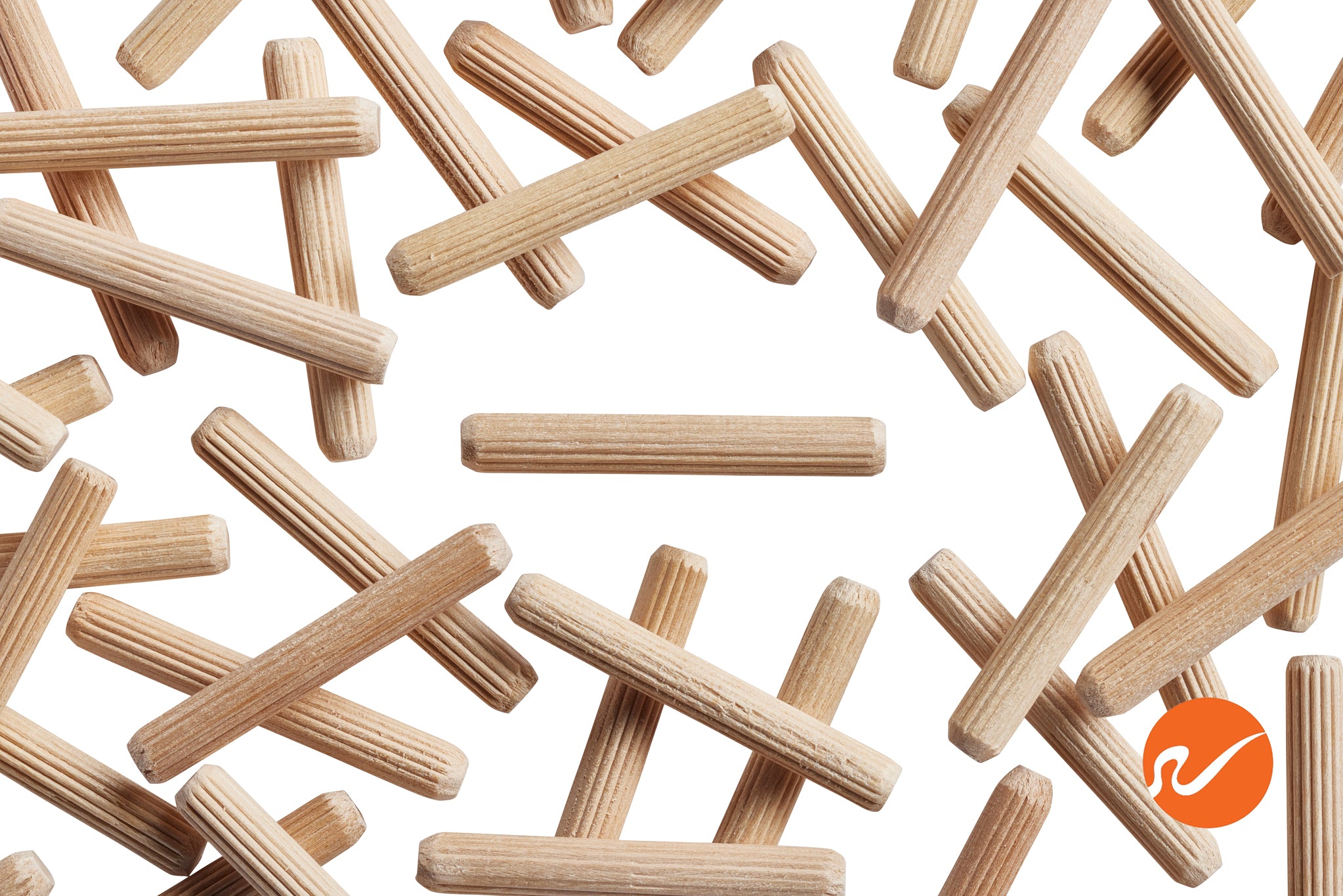 1/4" x 1-3/4" Wood Dowel Pins - Multi-Groove - WidgetCo