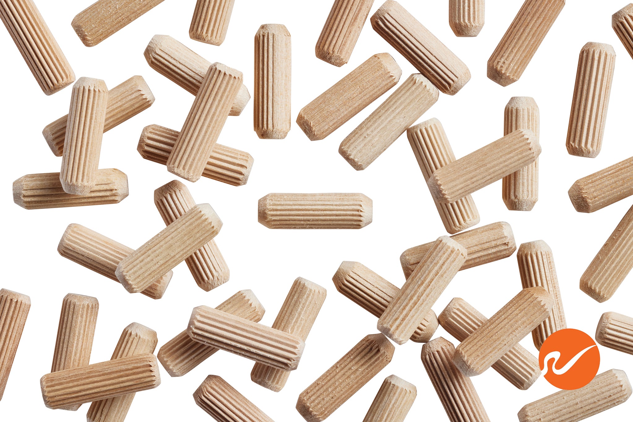 5/16" x 1" Wood Dowel Pins - Multi-Groove - WidgetCo