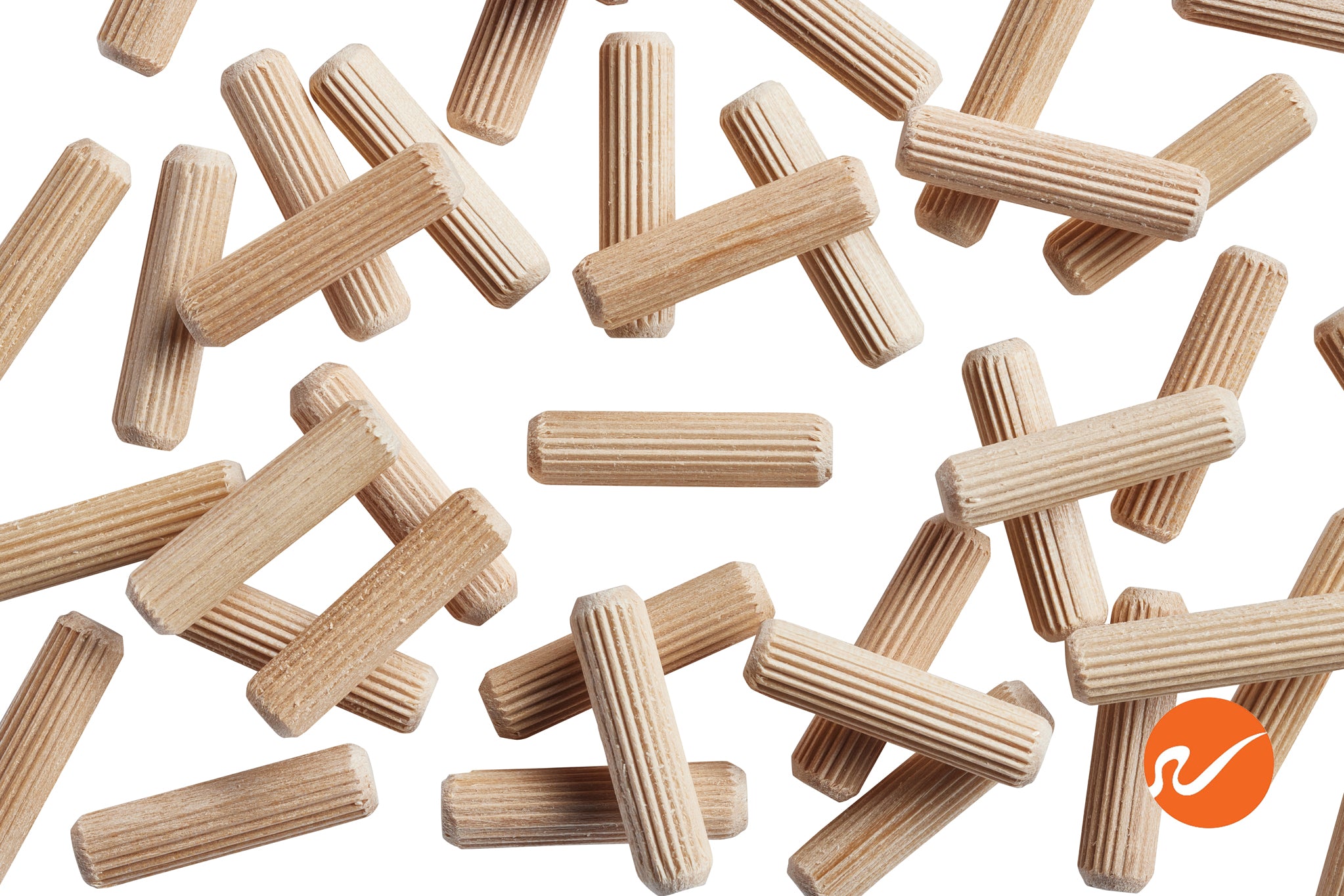 5/16" x 1-1/4" Wood Dowel Pins - Multi-Groove - WidgetCo