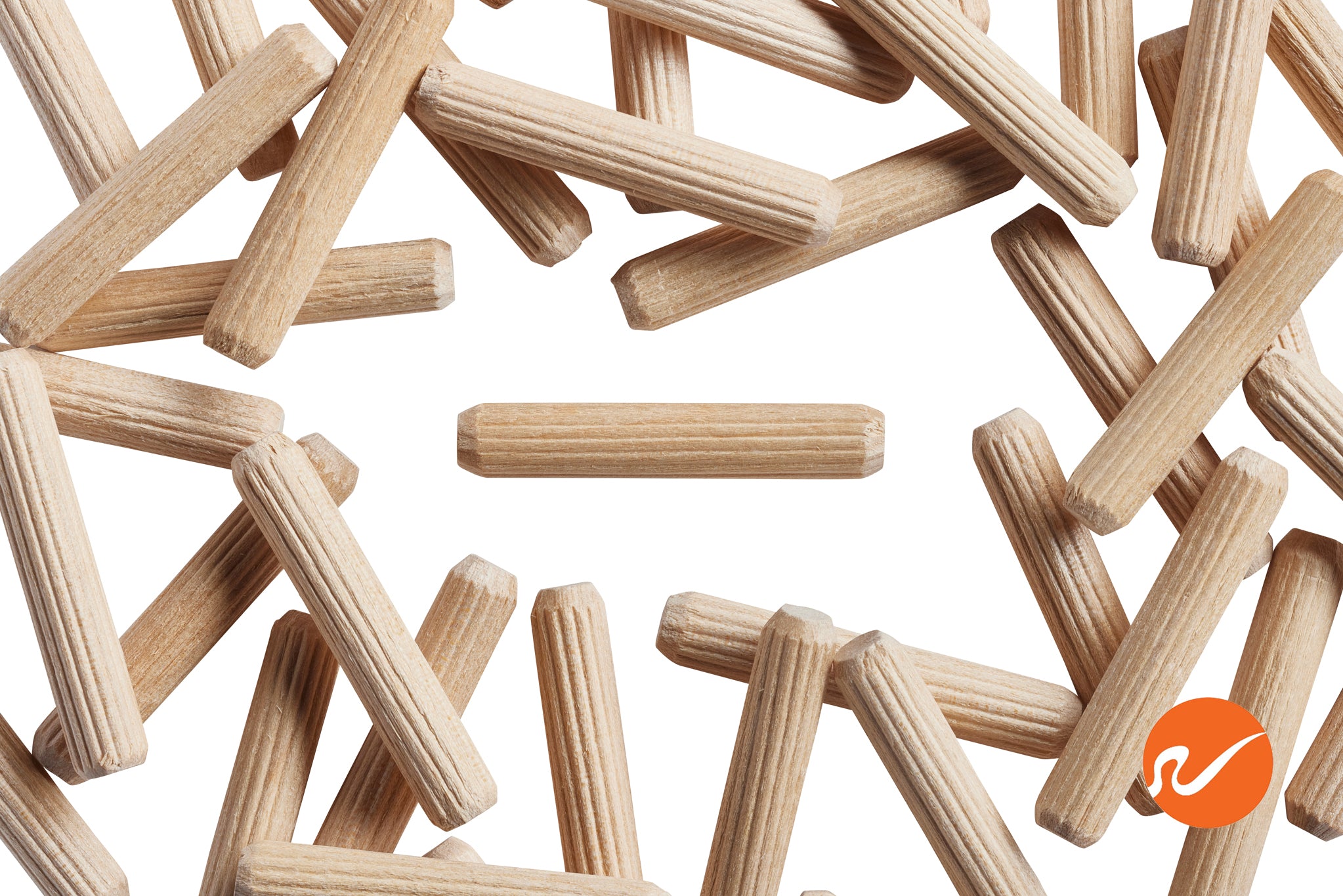 5/16" x 1-3/4" Wood Dowel Pins - Multi-Groove - WidgetCo