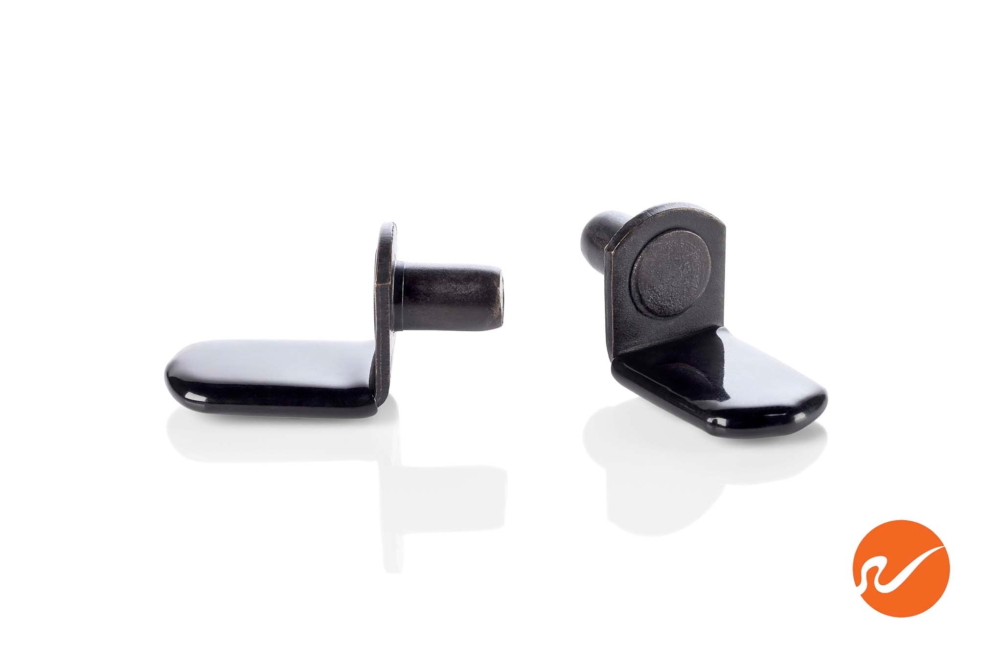 1/4" Matte Black "L" Shelf Pins w/ vinyl
