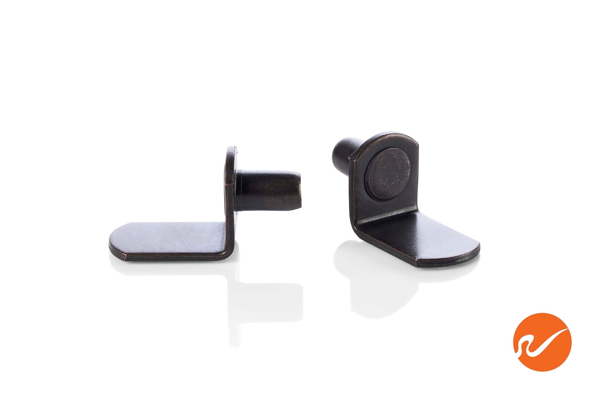 1/4" Matte Black "L" Shelf Pins