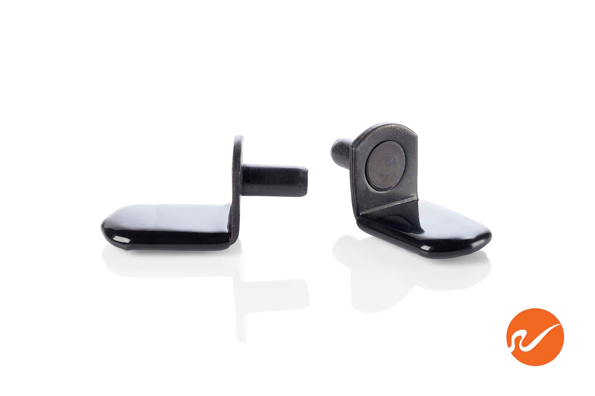 5mm Matte Black "L" Shelf Pins w/ vinyl