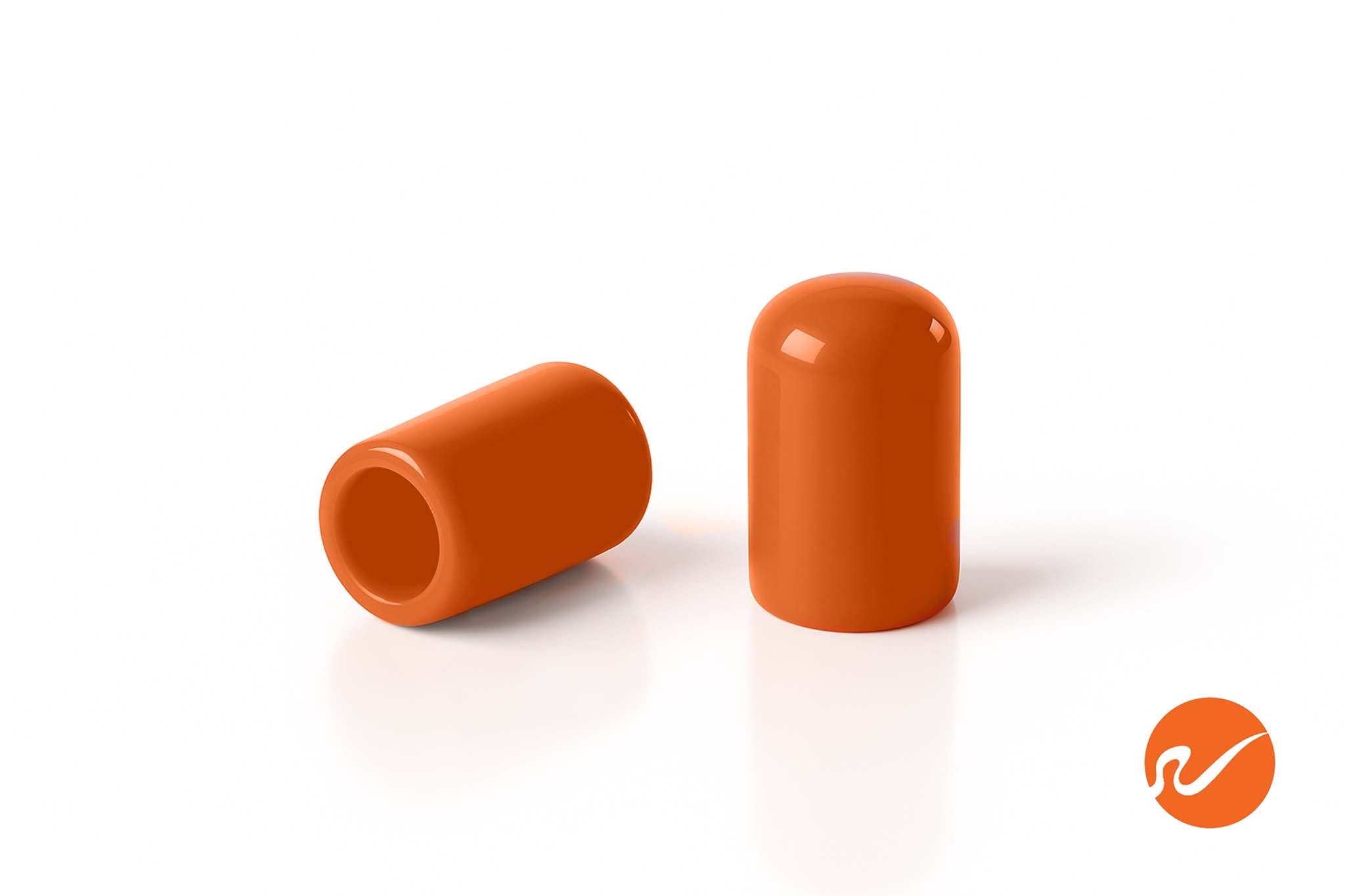 3/8" ID x 1/2" Length Screw Thread Protectors - Orange - View 2 - WidgetCo