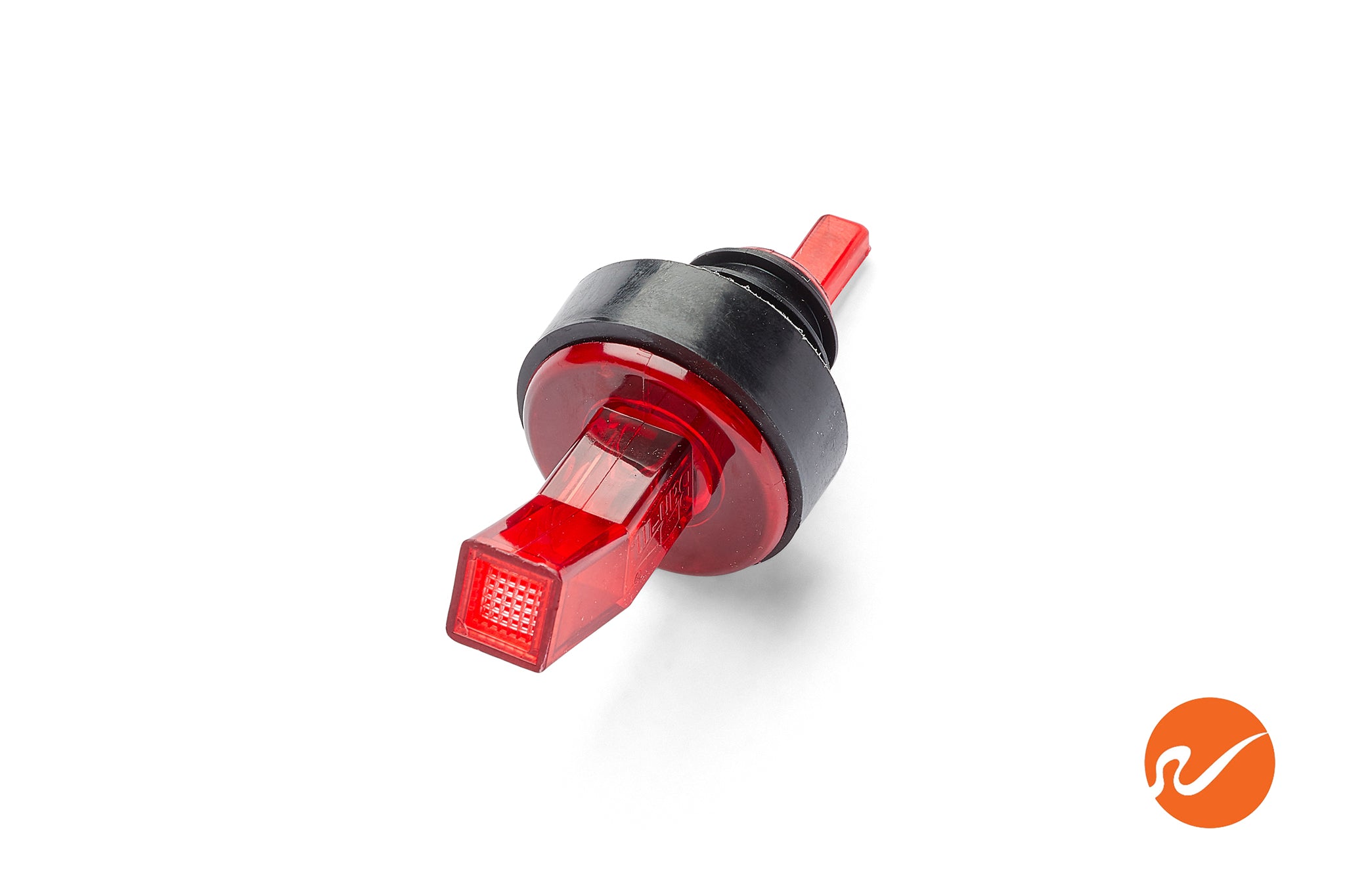 Red Plastic Pour Spouts w/ Bug Screen & Grip Collar - WidgetCo