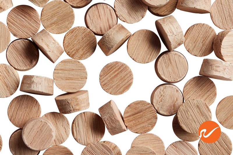 1/2" Oak Wood Plugs - Face Grain - WidgetCo