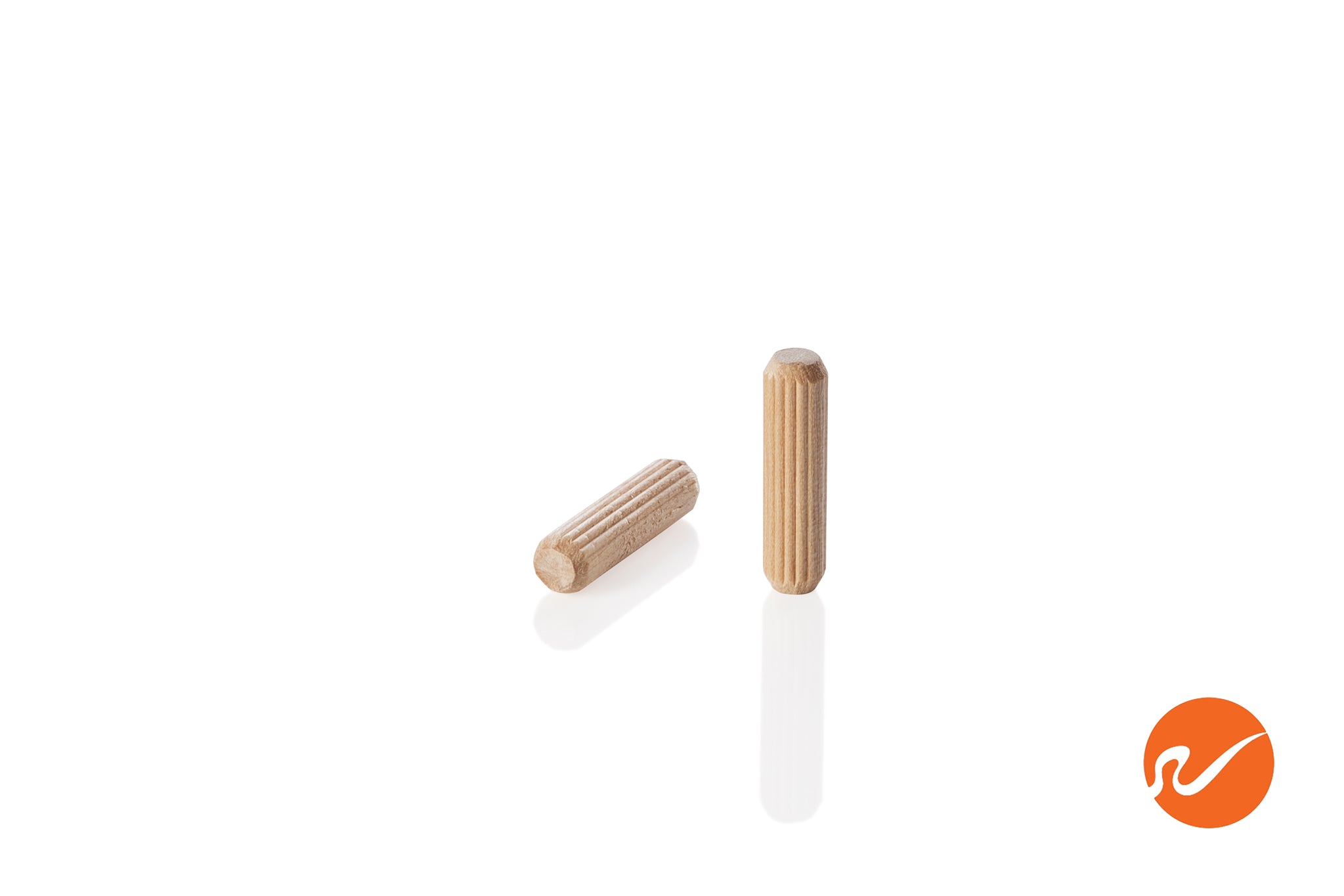1/4" x 1" Wood Dowel Pins - Multi-Groove - WidgetCo