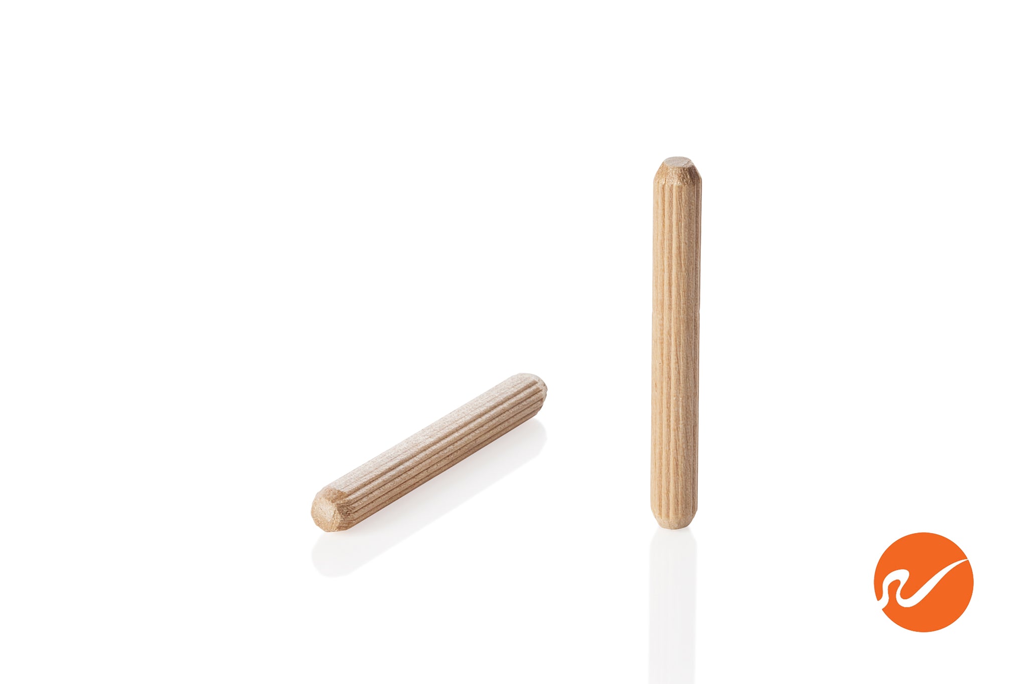 1/4" x 2" Wood Dowel Pins - Multi-Groove - WidgetCo