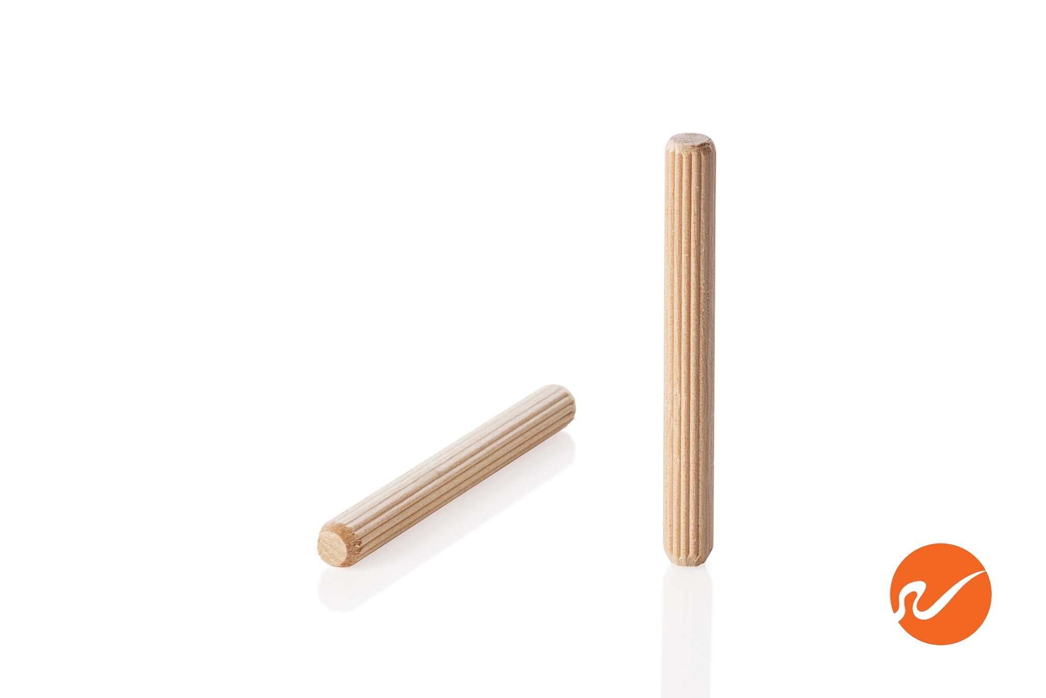1/4" x 2-1/4" Wood Dowel Pins - Multi-Groove - WidgetCo